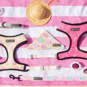 Frenchie Bulldog Amalfi Coast Duo Reversible Harness + Matching Leash